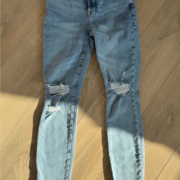 Good American Denim - Women's Light Blue Distressed Jeans